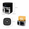 Frytkownica beztłuszczowa Air Fryer BERGMANN YA kosz 5L 1400W