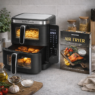 Frytkownica beztłuszczowa Air Fryer BERGMANN YI dwa kosze 2x5,5L 2800W książka kucharska w zestawie