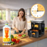 Frytkownica beztłuszczowa Air Fryer BERGMANN YI dwa kosze 2x5,5L 2800W książka kucharska w zestawie