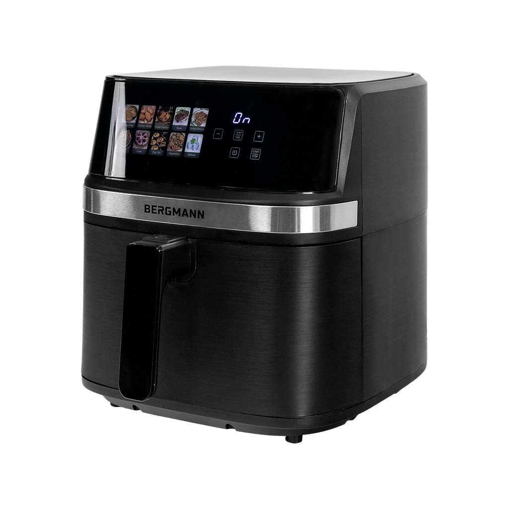 Frytkownica beztłuszczowa Air Fryer BERGMANN YI kosz 8L 1700W książka kucharska w zestawie MTP007741
