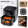 Frytkownica beztłuszczowa Air Fryer BERGMANN YI kosz 8L 1750W książka kucharska w zestawie