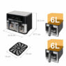 Frytkownica beztłuszczowa Air Fryer BERGMANN YO dwa kosze 2x6L 2800W MTP007742