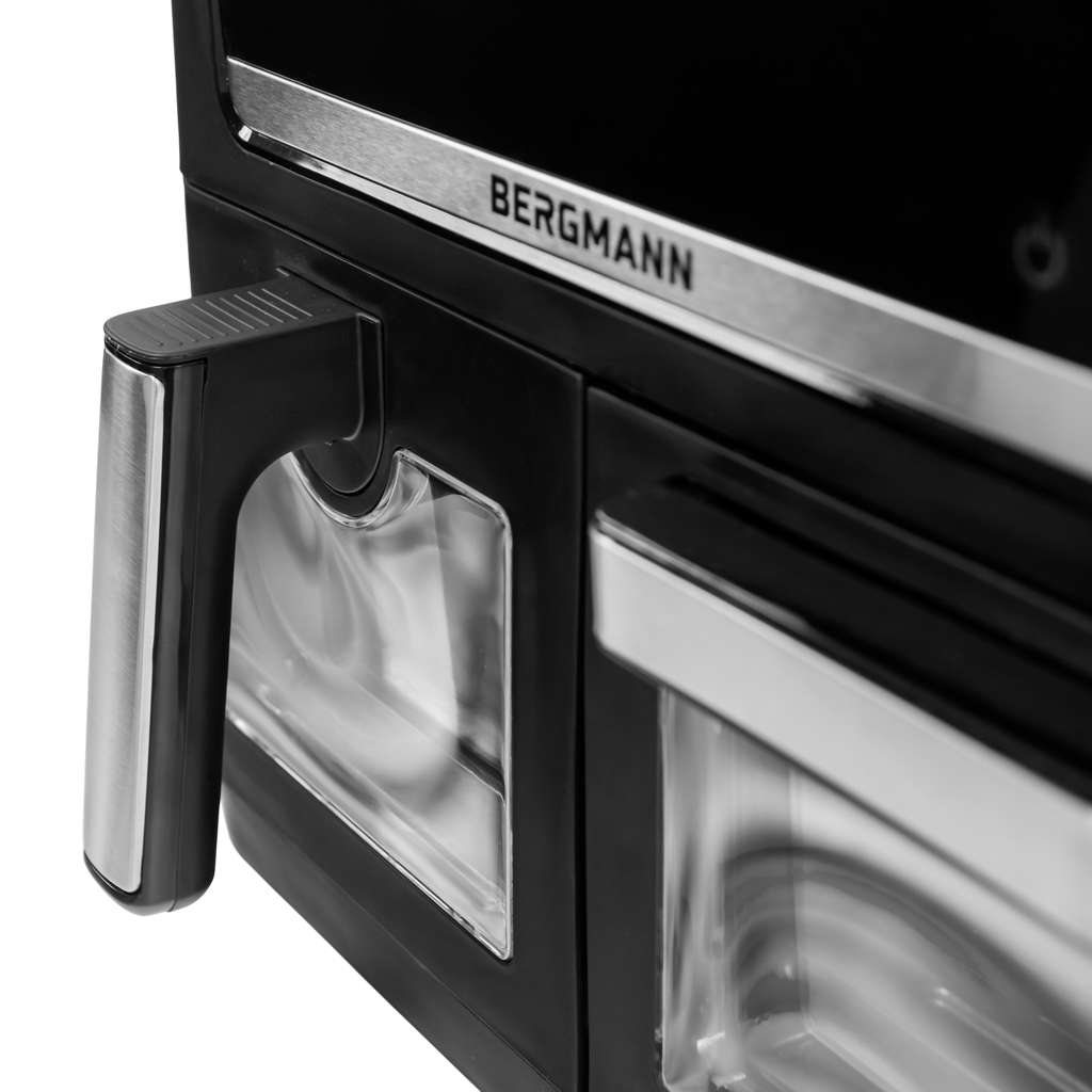 Frytkownica beztłuszczowa Air Fryer BERGMANN YO dwa kosze 6L+8L 2800W rękawica kuchenna w zestawie MTP007743