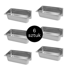 Zdjęcie produktu: Pojemnik GN 1/1 ze stali nierdzewnej Mega-M 53×32,5×15 cm zestaw 6 szt.