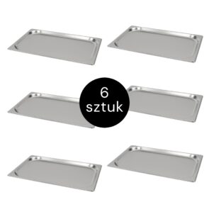 Zdjęcie produktu: Pojemnik GN 1/1 ze stali nierdzewnej Mega-M 53×32,5×2 cm zestaw 6 szt.