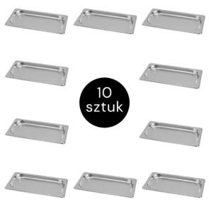 Zdjęcie produktu: Pojemnik GN 1/3 ze stali nierdzewnej Mega-M 32,5×17,6x2cm zestaw 10 szt.