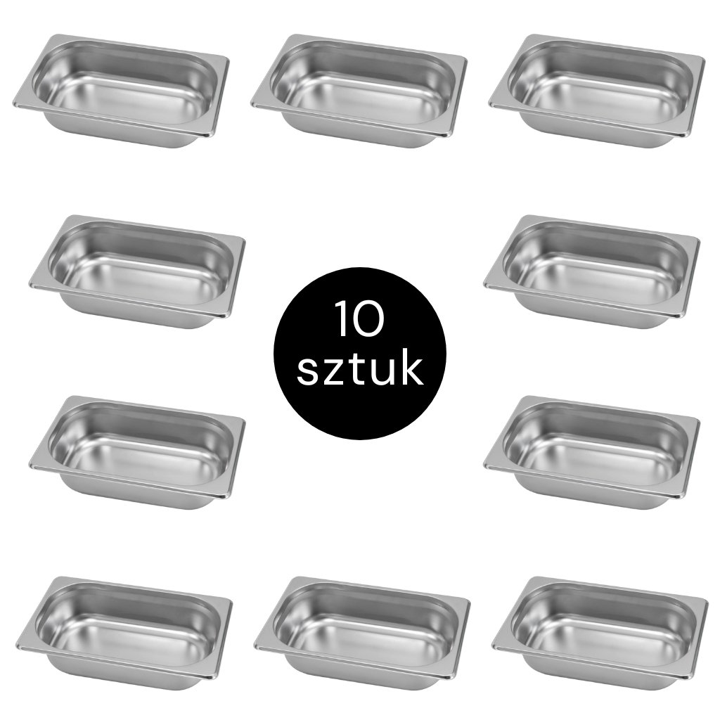 zestaw pojemników GN, pojemnik gastronomiczny stal nierdzewna, wyposażenie kuchni gastronomicznej, pojemniki do cateringu, pojemnik gastronomiczny nierdzewny