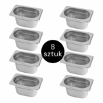 Zdjęcie produktu: Pojemnik GN 1/9 ze stali nierdzewnej Mega-M 17,6×10,8×10 cm zestaw 8 szt.