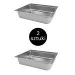 Zdjęcie produktu: Pojemnik GN 2/1 ze stali nierdzewnej Mega-M 65x53x15 cm zestaw 2 szt.