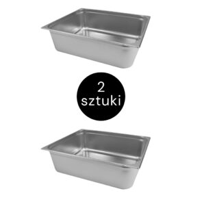 Zdjęcie produktu: Pojemnik GN 2/1 ze stali nierdzewnej Mega-M 65x53x20 cm zestaw 2 szt.