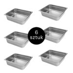 Zdjęcie produktu: Pojemnik GN 2/3 ze stali nierdzewnej Mega-M 35,3x32,5x10 cm zestaw 6 szt.