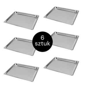 Zdjęcie produktu: Pojemnik GN 2/3 ze stali nierdzewnej Mega-M 35,3×32,5×2 cm zestaw 6 szt.