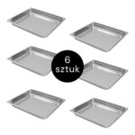 Zdjęcie produktu: Pojemnik GN 2/3 ze stali nierdzewnej Mega-M 35,3×32,5×4 cm zestaw 6 szt.