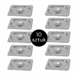 Zdjęcie produktu: Pokrywka do GN 1/9 ze stali nierdzewnej Mega-M 17,6×10,8 cm zestaw 10 szt.