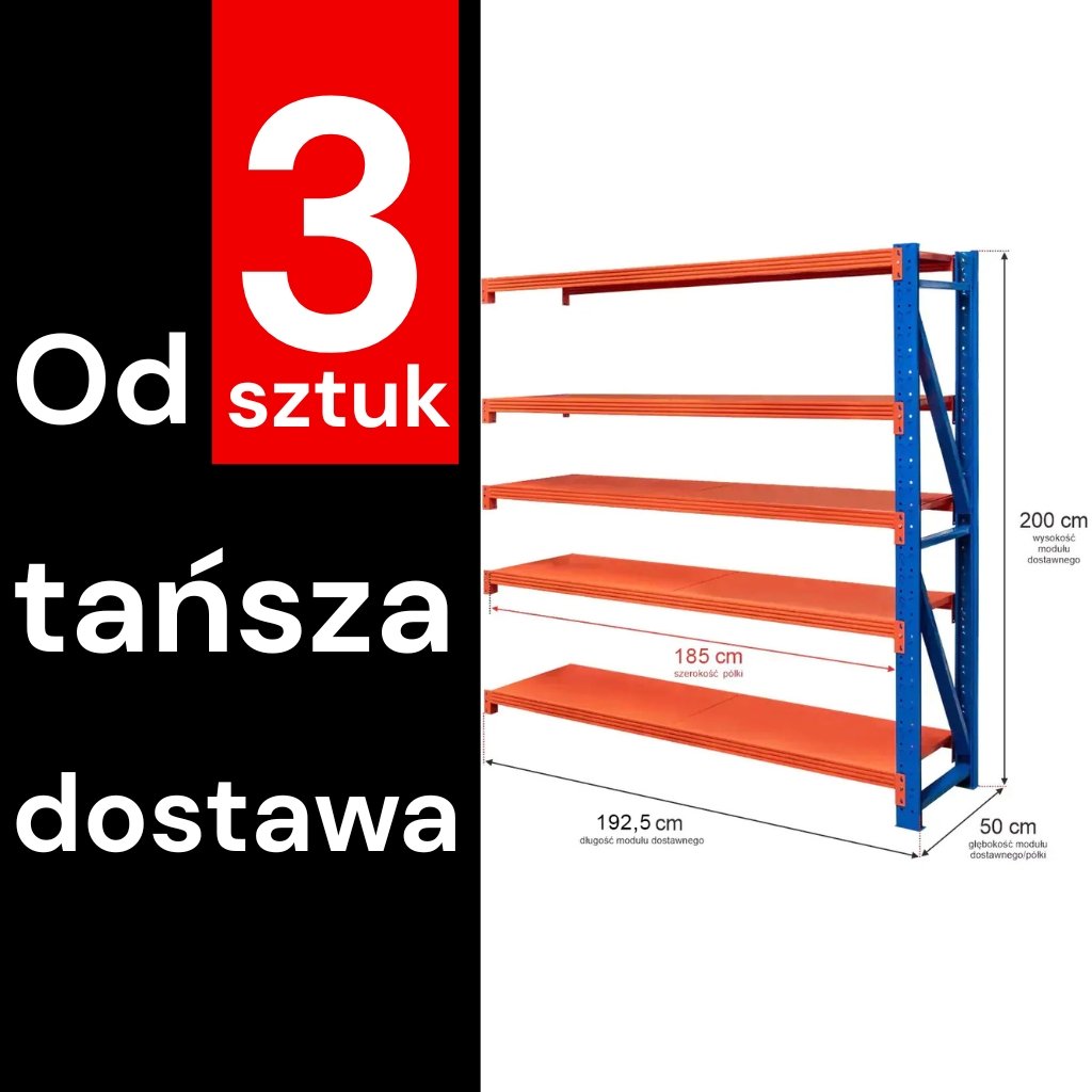 regał magazynowy 5 -półkowy Fortis Light regał do garażu, regał do piwnicy