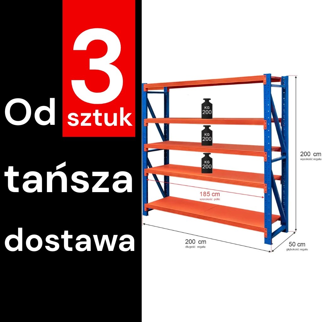 regał magazynowy 4 -półkowy Fortis Light regał do garażu, regał do piwnicy