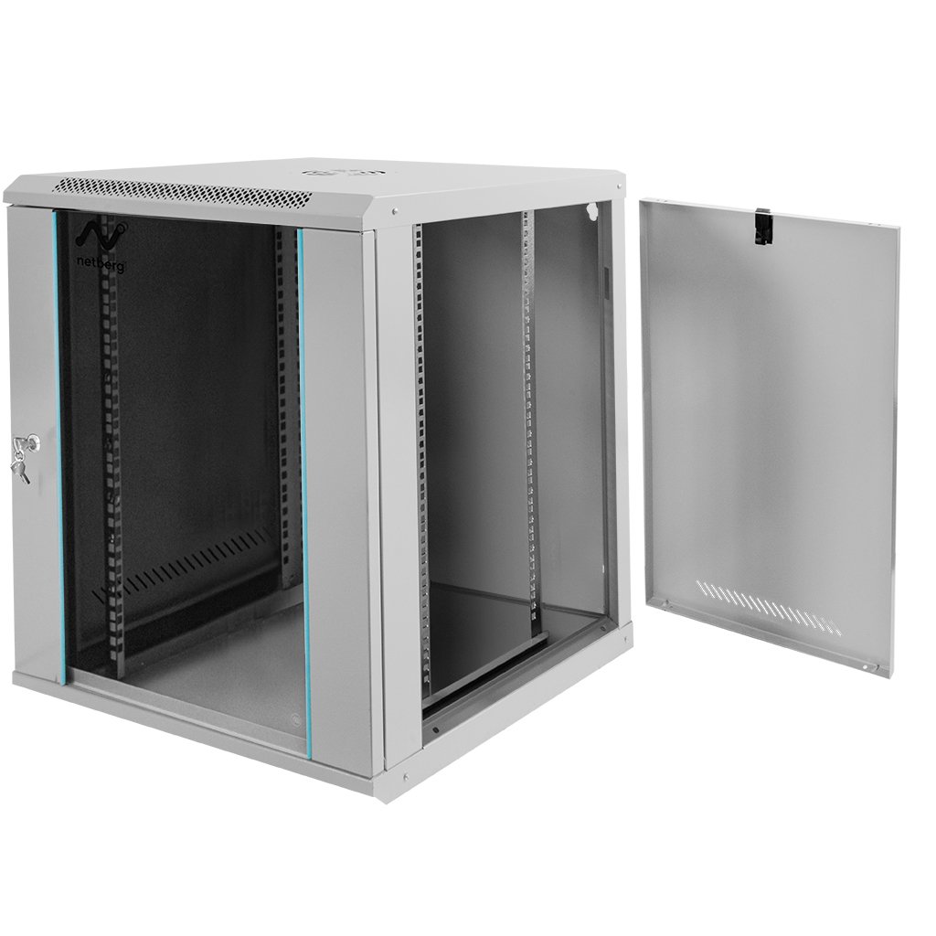 Szafa Rack 19 15U serwerowa na elektronikę NETBERG wisząca 60x40x45cm czarna z drzwiami perforowanymi