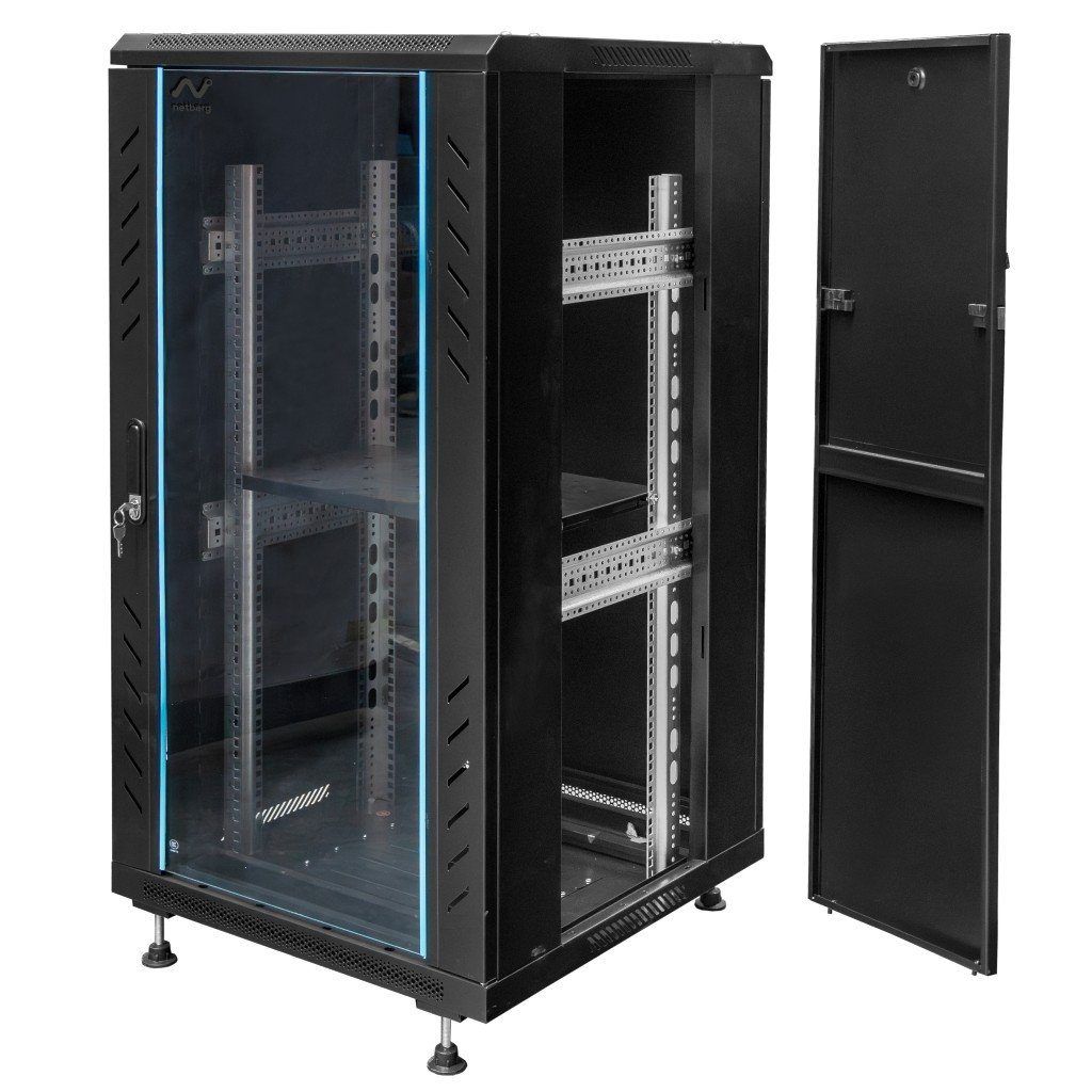 Szafa rack serwerowa na elektronikę NETBERG, szafa rackowa 19" 22U stojąca