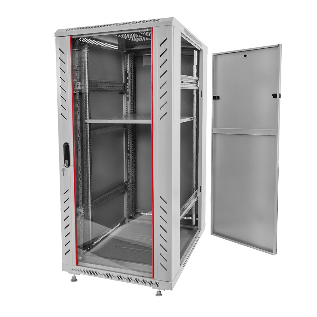Szafa Rack 19 28U serwerowa na elektronikę NETBERG stojąca 60x80x136.5 cm szara