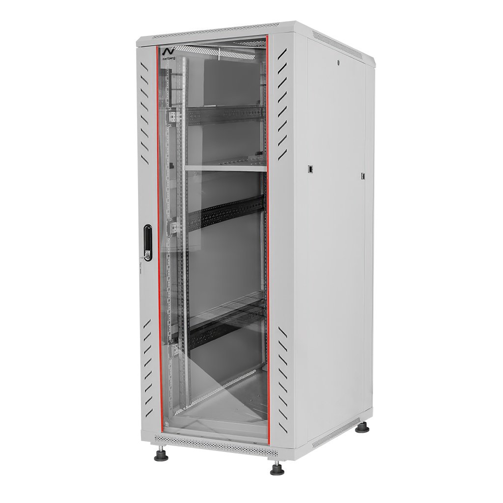 Szafa Rack 19 32U serwerowa na elektronikę NETBERG stojąca 60x100x156.5 cm szara