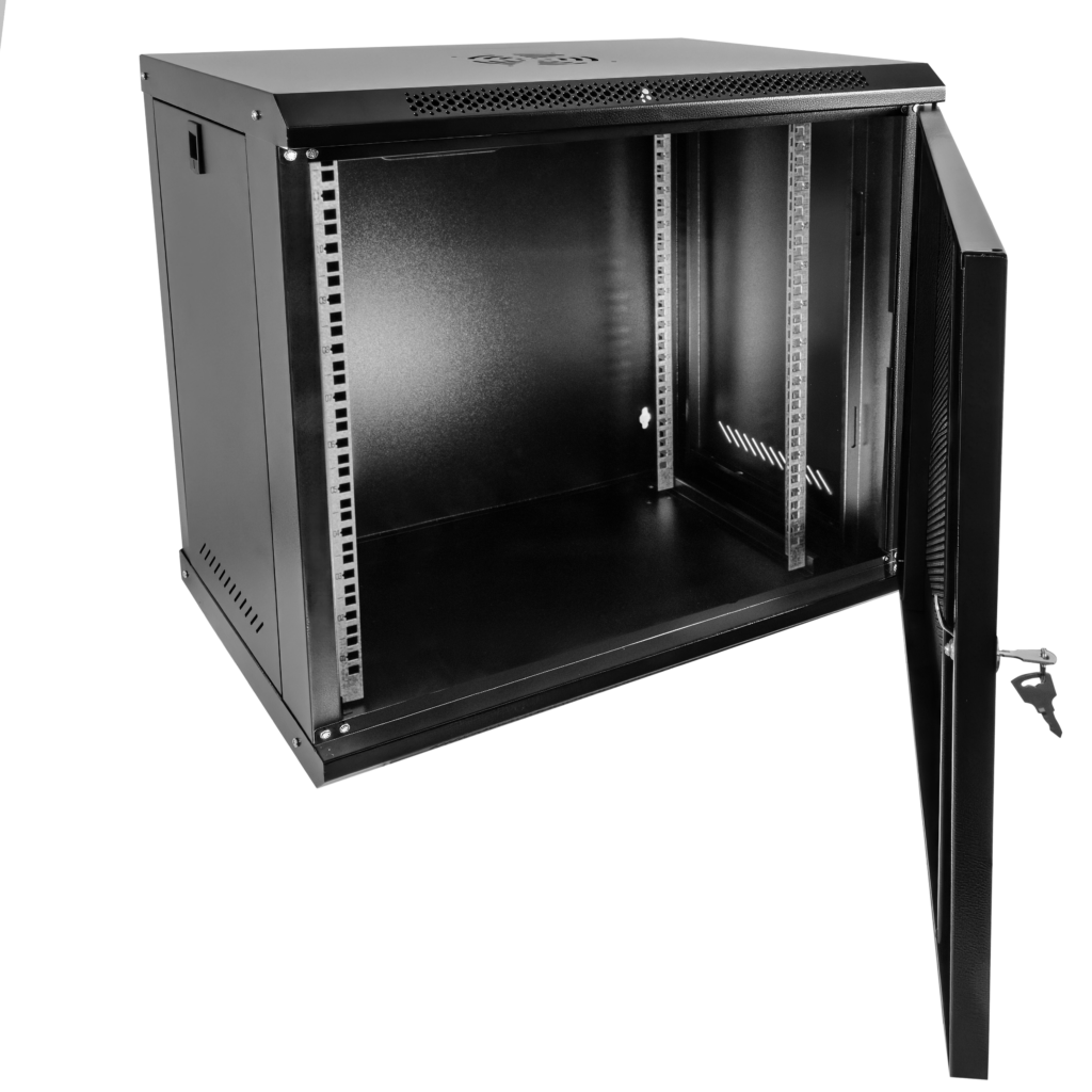 Szafa Rack 19 12U serwerowa na elektronikę NETBERG wisząca 60x40x60cm czarna z drzwiami perforowanymi