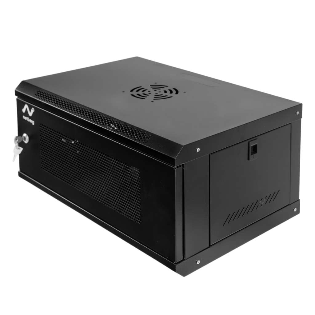 Szafa Rack 19 6U serwerowa na elektronikę NETBERG wisząca 60x40x30cm czarna z drzwiami perforowanymi