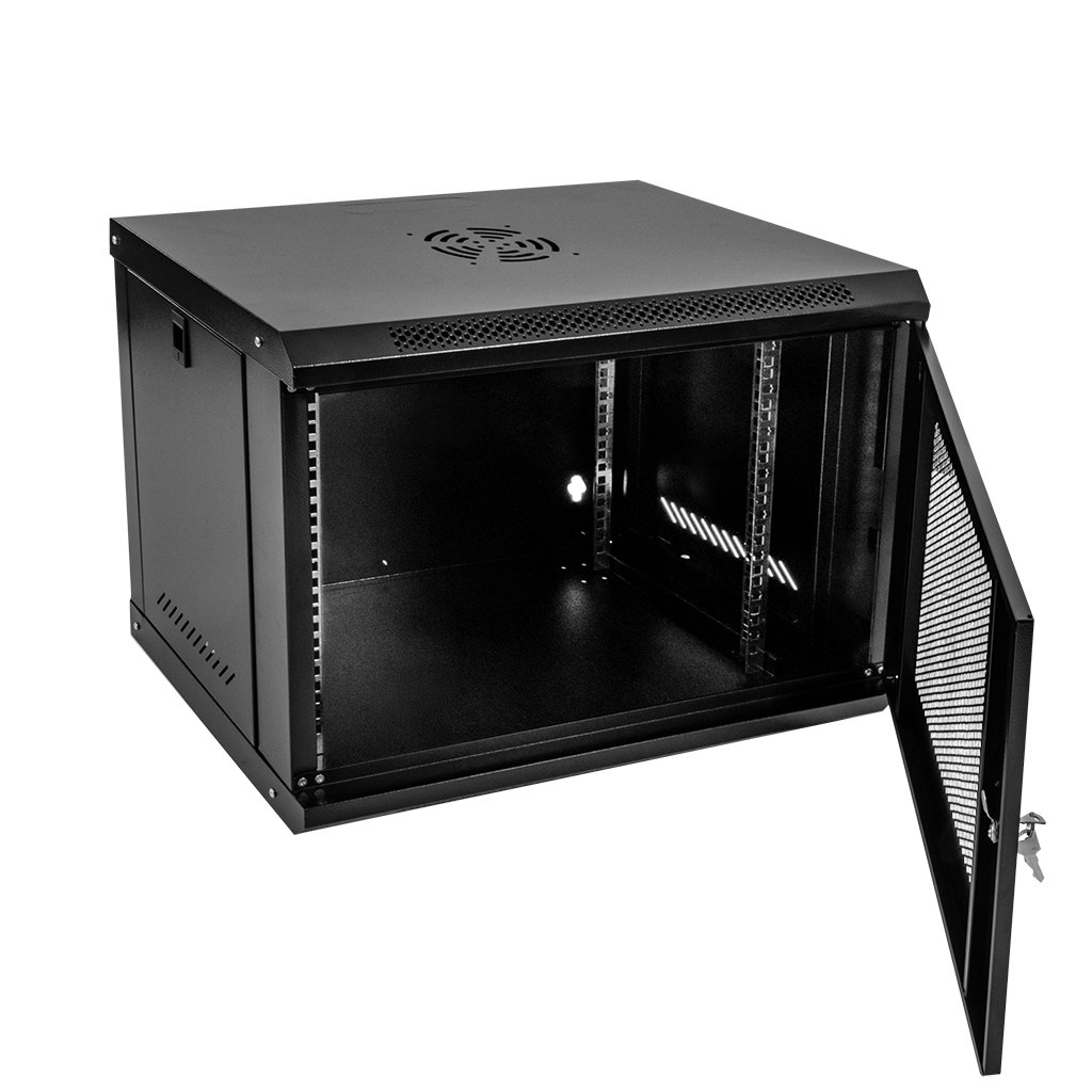 Szafa Rack 19 9U serwerowa na elektronikę NETBERG wisząca 60x40x45cm czarna z drzwiami perforowanymi