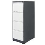 Zdjęcie produktu: Szafka metalowa na dokumenty FURVERO W4S G/S kartotekowa 4 szuflady S-45 cm grafitowa szary front