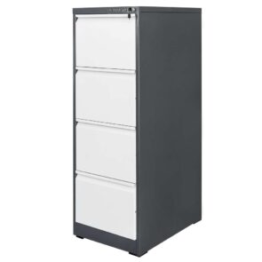 Zdjęcie produktu: Szafka metalowa na dokumenty FURVERO W4S G/S kartotekowa 4 szuflady S-45 cm grafitowa szary front