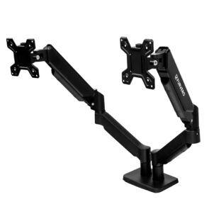 Zdjęcie produktu: Uchwyt na monitor do biurka FURVERO HK005 13-27" 2 regulowane ramiona sprężyna gazowa czarny