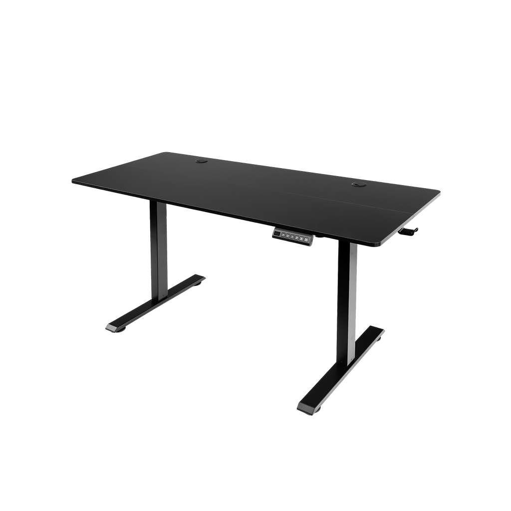 biurko regulowane elektrycznie, biurko z regulacją wysokości, biurko ergonomiczne, biurko czarne, biurko do home office, ciche biurko z silnikiem
