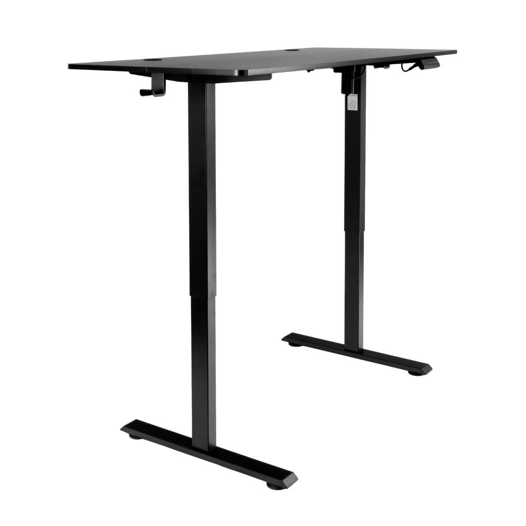biurko regulowane elektrycznie, biurko z regulacją wysokości, biurko ergonomiczne, biurko czarne, biurko do home office, ciche biurko z silnikiem