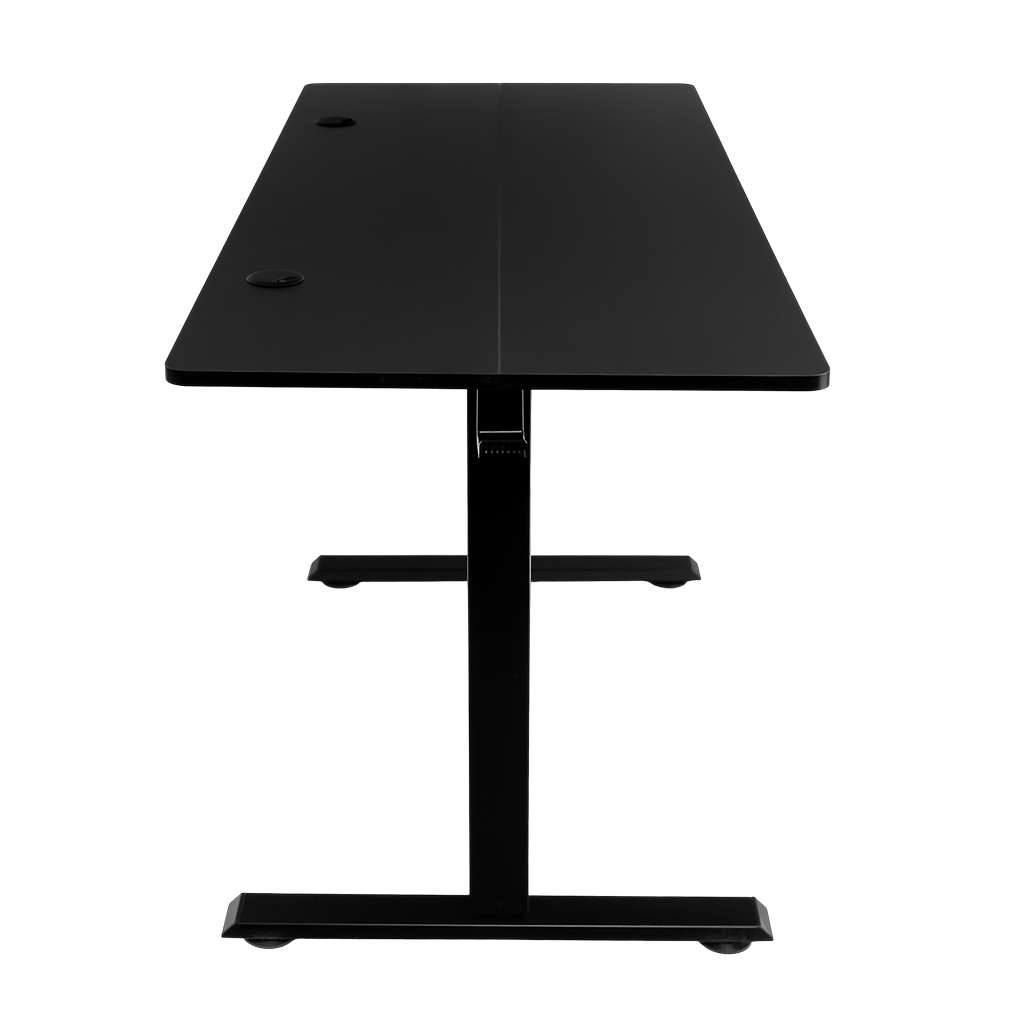 biurko regulowane elektrycznie, biurko z regulacją wysokości, biurko ergonomiczne, biurko czarne, biurko do home office, ciche biurko z silnikiem