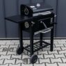 grill, grill ogrodowy, grill z termometrem, grill chromowany ruszt, grill z pokrywą i półką boczną