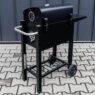 grill, grill ogrodowy, grill z termometrem, grill chromowany ruszt, grill z pokrywą i półką boczną