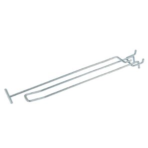 Zdjęcie produktu: Podwójna zawieszka haczyk na tył EURO perforowany Mega-M L-30 cm ⌀4 mm z wysięgnikiem na cenówkę ocynk