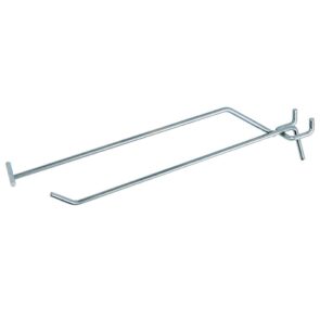 Zdjęcie produktu: Pojedyncza zawieszka haczyk na tył EURO perforowany Mega-M L-20 cm ⌀4 mm z wysięgnikiem na cenówkę ocynk