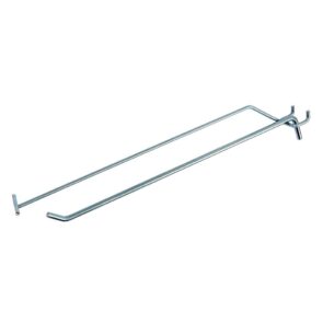 Zdjęcie produktu: Pojedyncza zawieszka haczyk na tył EURO perforowany Mega-M L-30 cm ⌀6 mm z wysięgnikiem na cenówkę ocynk