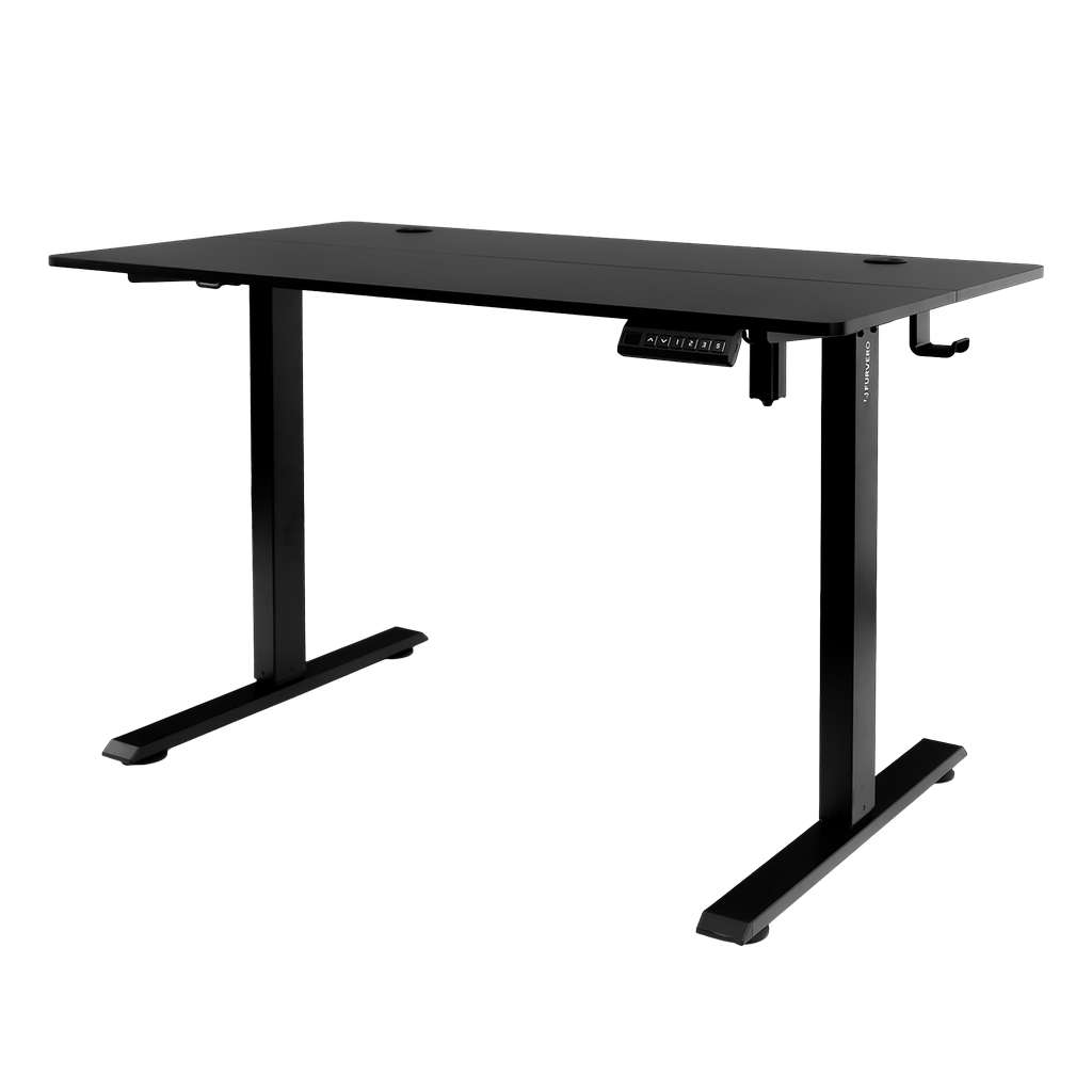 biurko regulowane elektrycznie, biurko z regulacją wysokości, biurko ergonomiczne, biurko czarne, biurko do home office, ciche biurko z silnikiem
