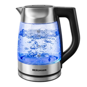 Zdjęcie produktu: Czajnik elektryczny szklany BERGMANN FR002 1,7L 2200W z regulacją temperatury 50-100°C pokrywa z wgłębieniem