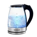 Zdjęcie produktu: Czajnik elektryczny szklany BERGMANN ZH003 1,8L 2200W podstawa inox pokrywa na przycisk