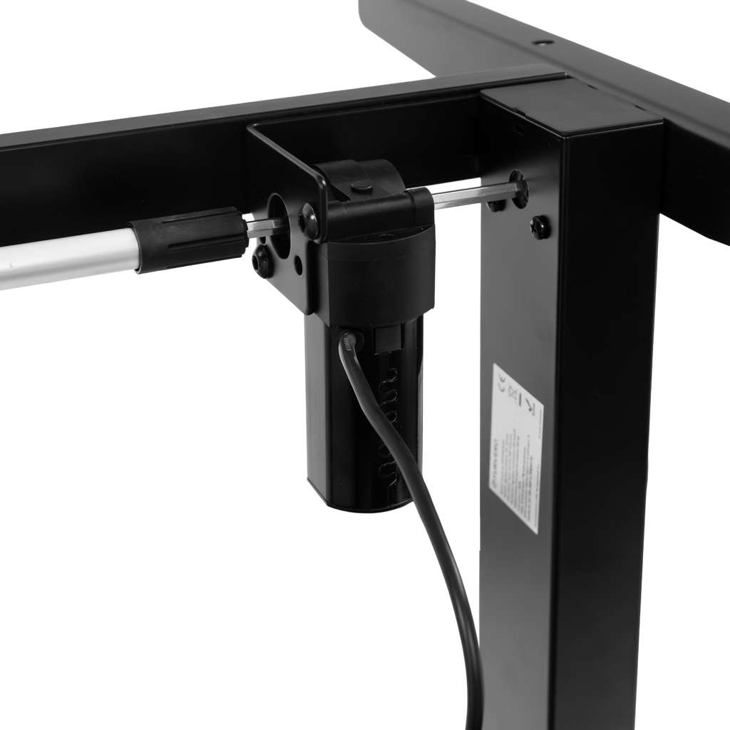 stelaż biurka regulowany elektrycznie, stelaż czarny, stelaż z regulacją wysokości, stelaż 1-silnikowy, stelaż do biurka 110-140 cm, regulowany stelaż do biurka, elektryczny stelaż biurkowy, stelaż z portami USB, ergonomiczny stelaż do biurka