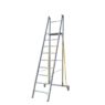 drabina platformowa aluminiowa, drabina z barierkami, drabina robocza przemysłowa, drabina aluminiowa do magazynu, drabina z platformą roboczą, drabina przejezdna z kołami, drabina z poręczami