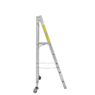 drabina platformowa aluminiowa, drabina z barierkami, drabina robocza przemysłowa, drabina aluminiowa do magazynu, drabina z platformą roboczą, drabina przejezdna z kołami, drabina z poręczami