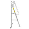 drabina platformowa aluminiowa, drabina z barierkami, drabina robocza przemysłowa, drabina aluminiowa do magazynu, drabina z platformą roboczą, drabina przejezdna z kołami, drabina z poręczami