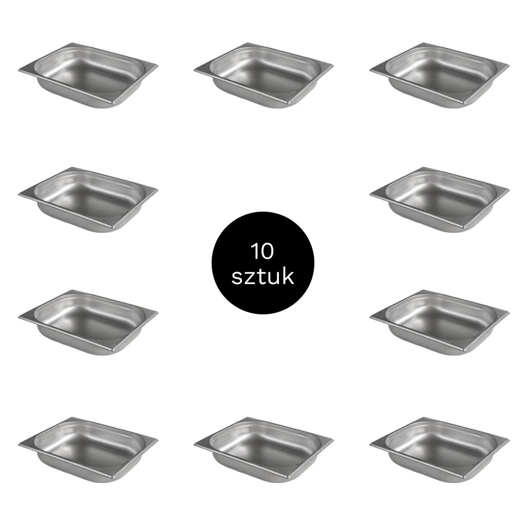 pojemnik stal nierdzewna, pojemnik gastronomiczny, pojemniki GN, zestaw pojemników nierdzewnych GN, pojemnik do sałatek i dodatków, wyposażenie gastronomiczne, pojemnik GN do bemaru i chłodni