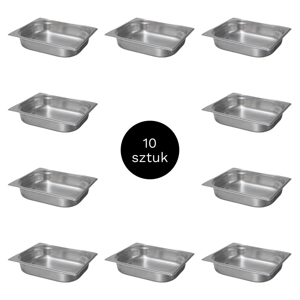 pojemnik stal nierdzewna, pojemnik gastronomiczny, pojemniki GN, zestaw pojemników nierdzewnych GN, pojemnik do sałatek i dodatków, wyposażenie gastronomiczne, pojemnik GN do bemaru i chłodni