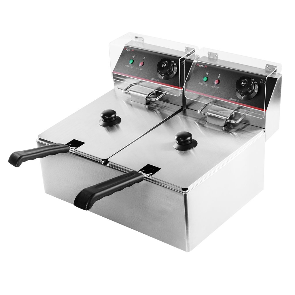 frytownica gastronomiczna, frytownica nastawna dwukomorowa z pokrywą Mega-M 2x8l 2x3,3 kW