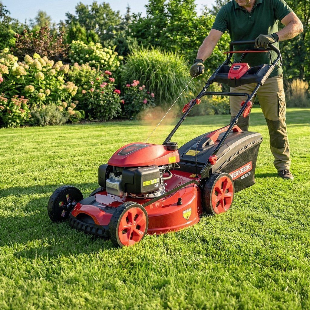 osiarka do trawy, kosiarka z napędem, kosiarka spalinowa z silnikiem HONDA WERKBERG Garden 56 cm