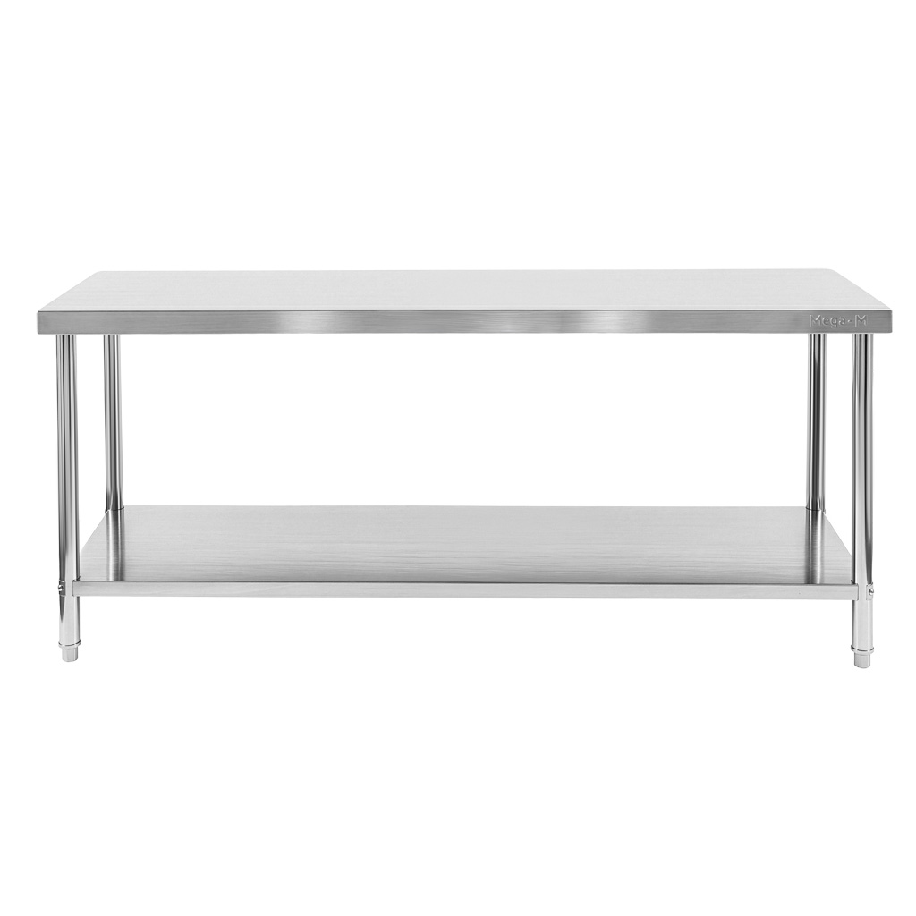 Stół gastronomiczny ze stali nierdzewnej centralny z półką Mega-M X STANDARD 180x60x85 cm